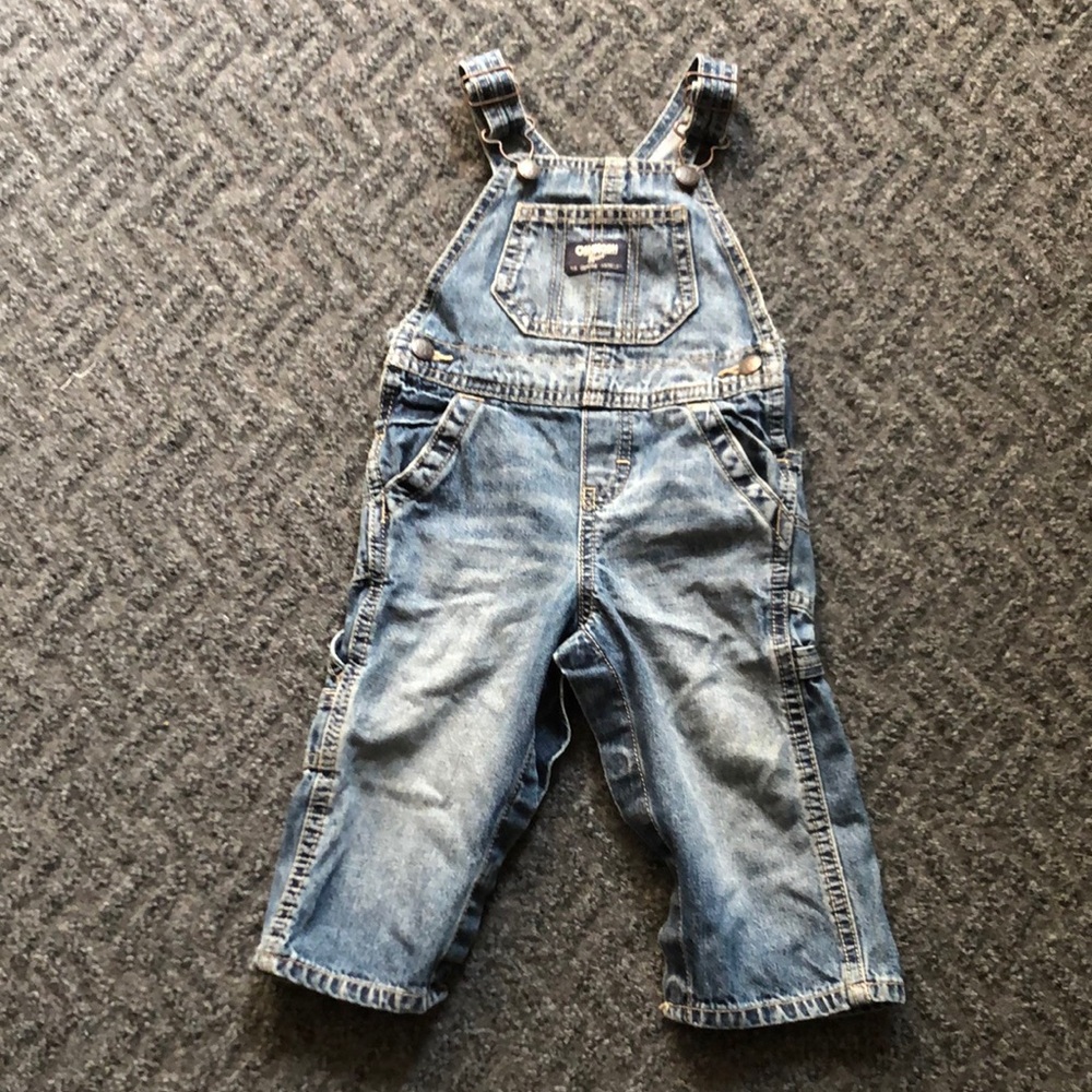 OshKosh B'gosh Blue Denim Overalls 12M